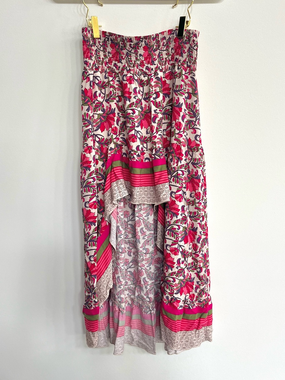 NWOT Asymmetrical High Low Floral Skirt